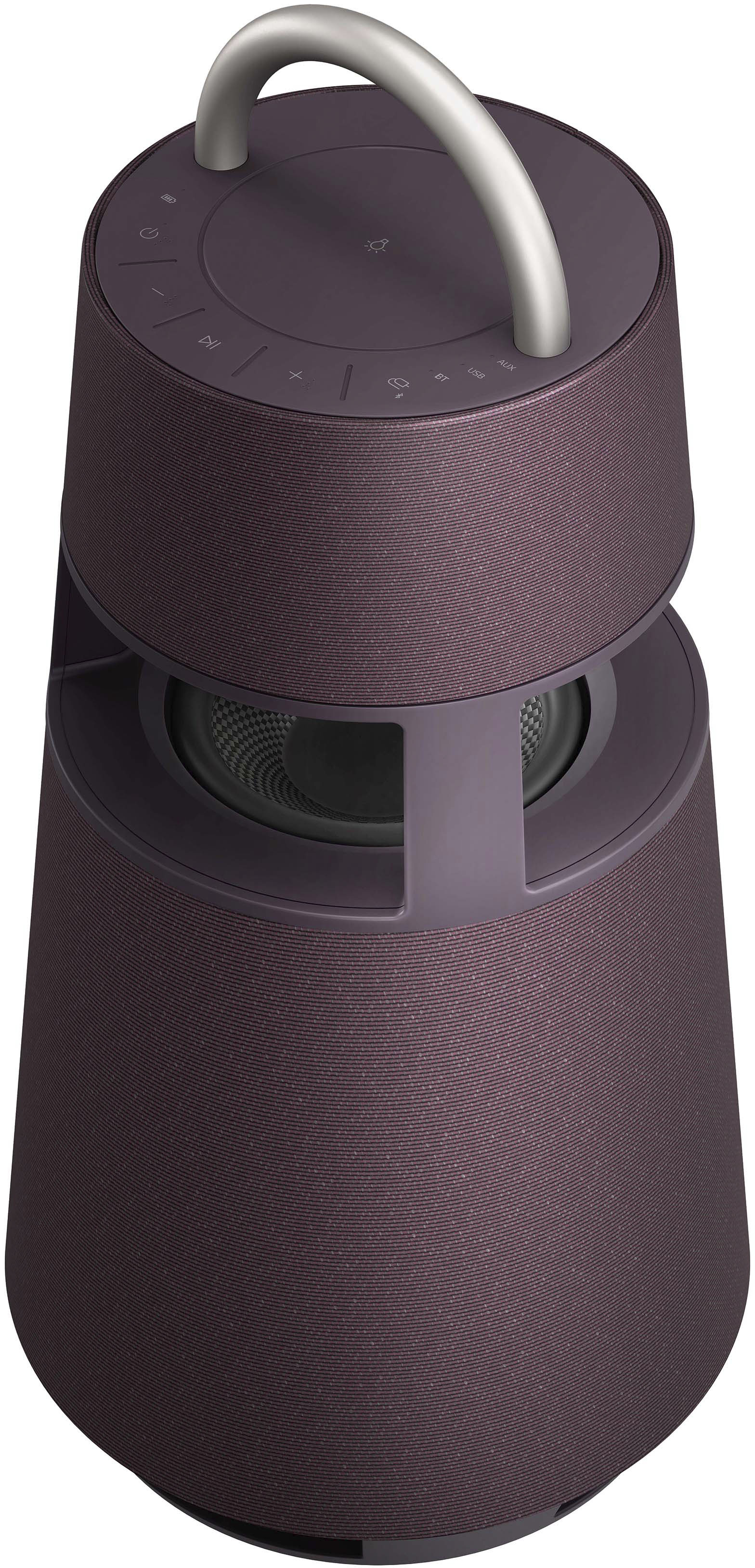 Angle View: LG - XBOOM 360 Portable Bluetooth Omnidirectional Speaker - Burgundy