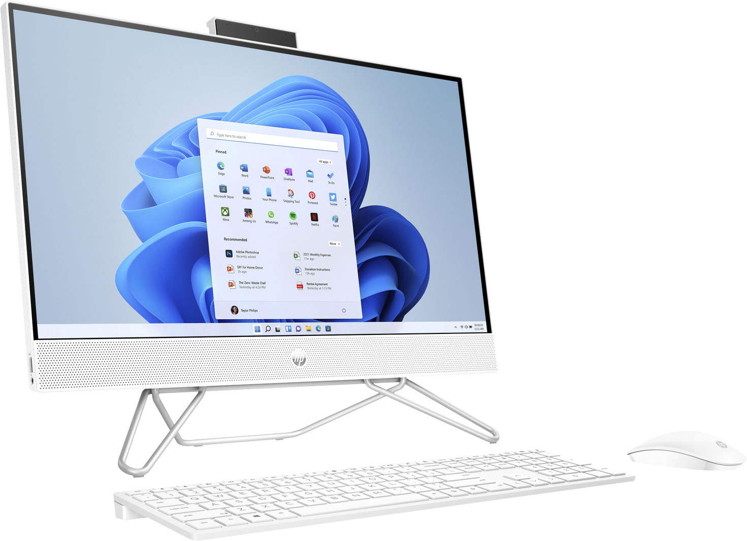 Angle View: HP - 24" Touch-Screen All-In-One - AMD Ryzen 7 - 12GB Memory - 1TB SSD - Starry White