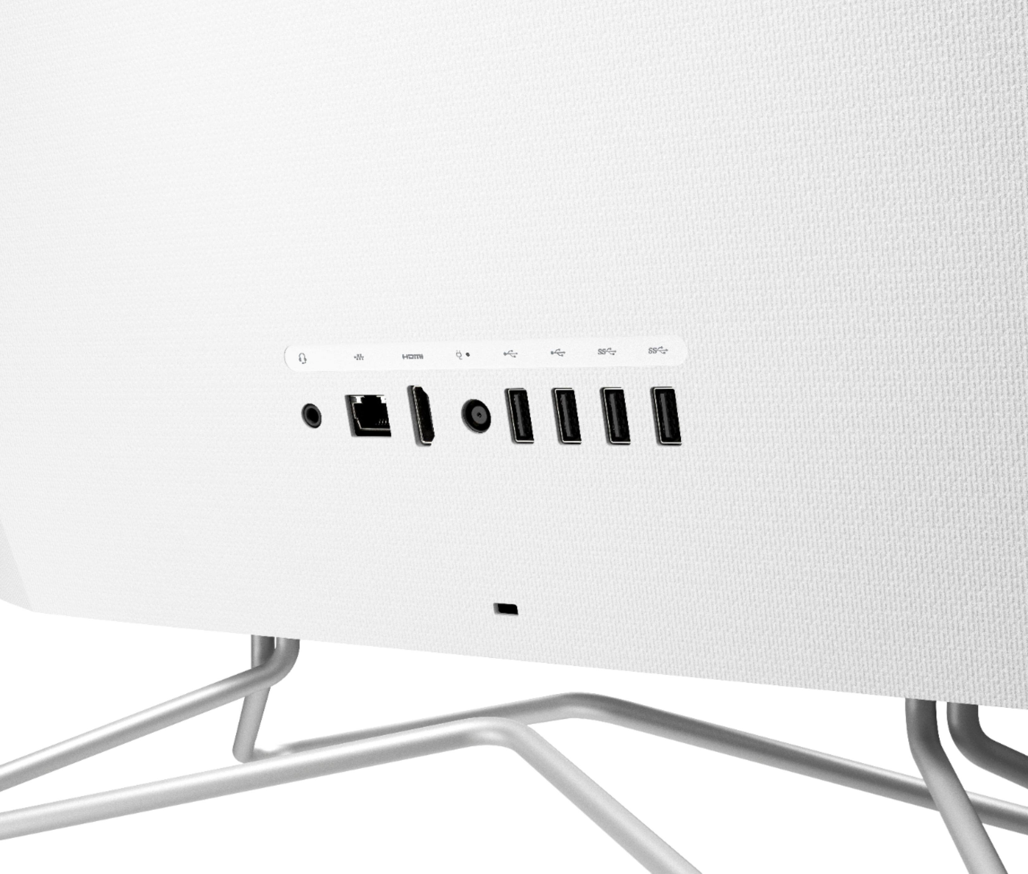 Back. HP - 24" Touch-Screen All-In-One - Intel Core i3 - 8GB Memory - 512GB SSD - Snow White.