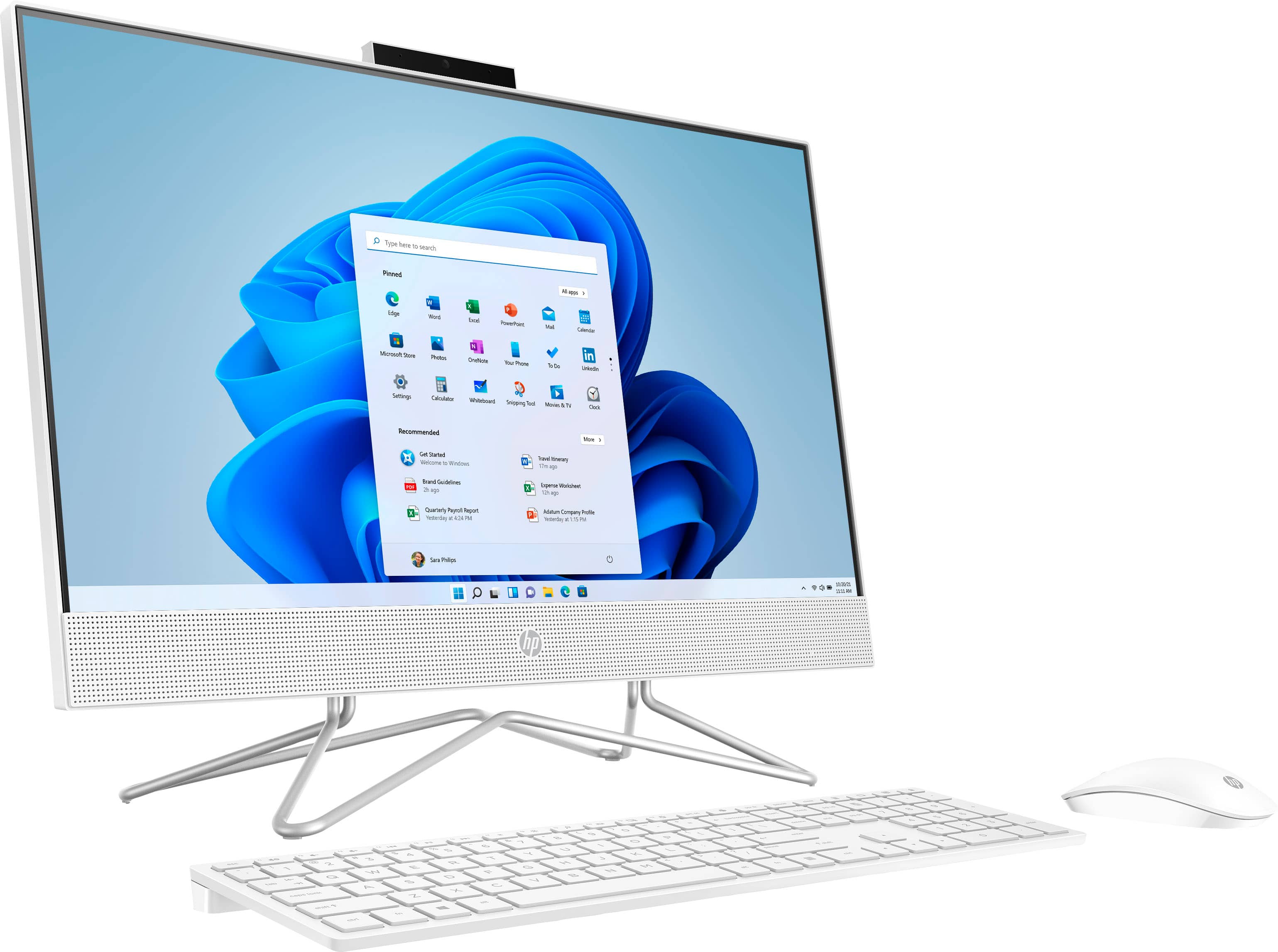 Angle. HP - 24" Touch-Screen All-In-One - Intel Core i3 - 8GB Memory - 512GB SSD - Snow White.