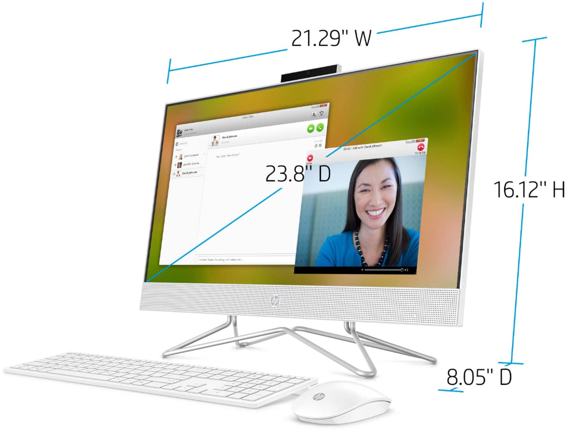 Alt View 4. HP - 24" Touch-Screen All-In-One - Intel Core i3 - 8GB Memory - 512GB SSD - Snow White.
