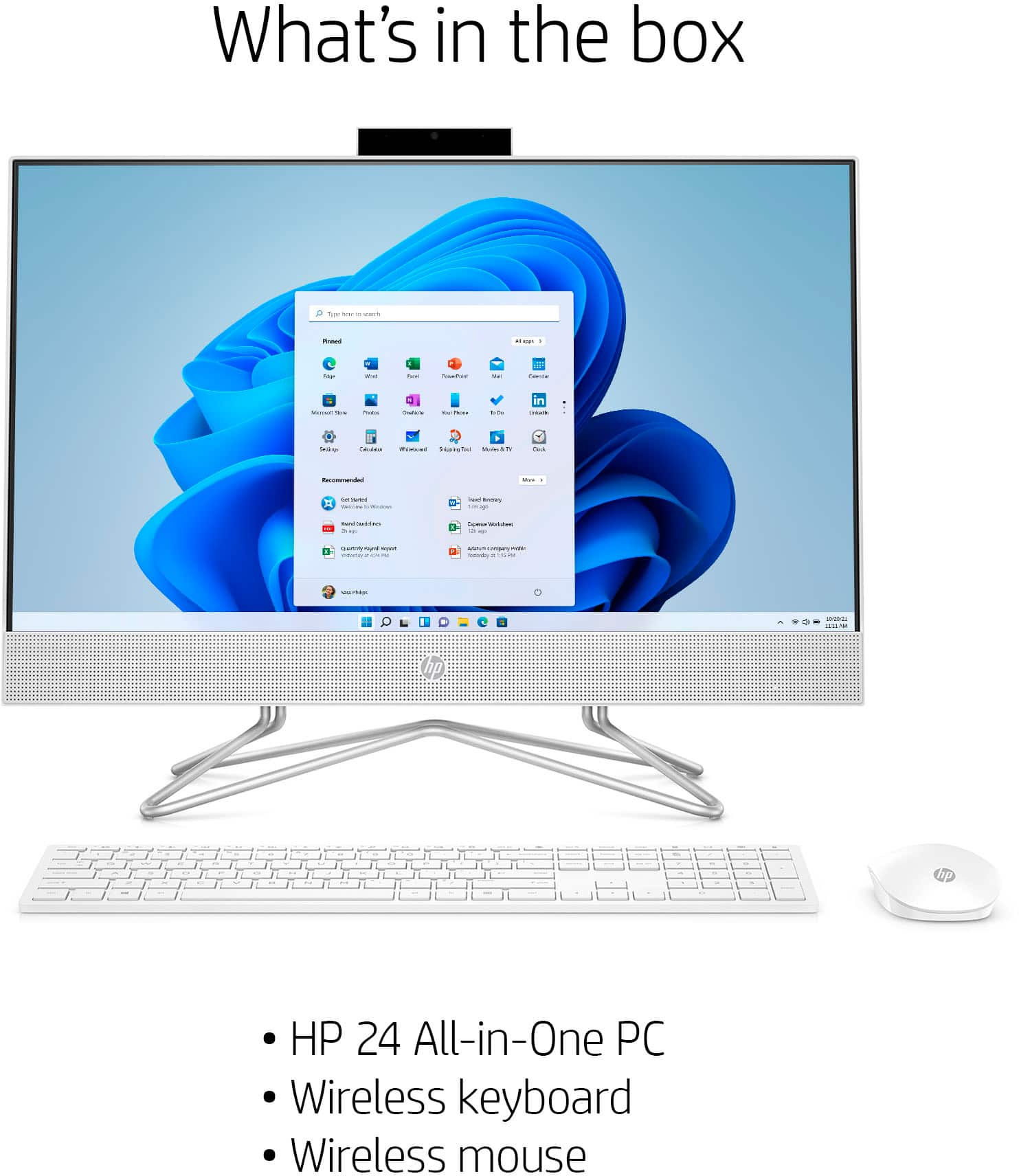 Alt View 5. HP - 24" Touch-Screen All-In-One - Intel Core i3 - 8GB Memory - 512GB SSD - Snow White.