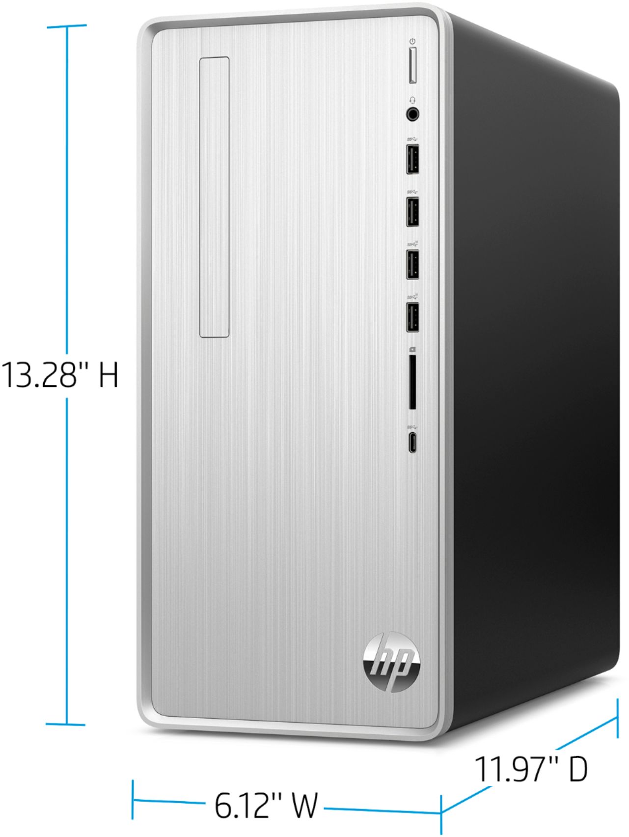 HP Pavilion Desktop AMD Ryzen 7 16GB Memory 1TB SSD Natural Silver 