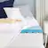 Angle. Sleep Innovations - 4" Cooling Gel Memory Foam Mattress Topper with Cover - King - Blue.