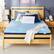Front. Sleep Innovations - 2" Cooling Gel Memory Foam Mattress Topper - Queen - Blue.