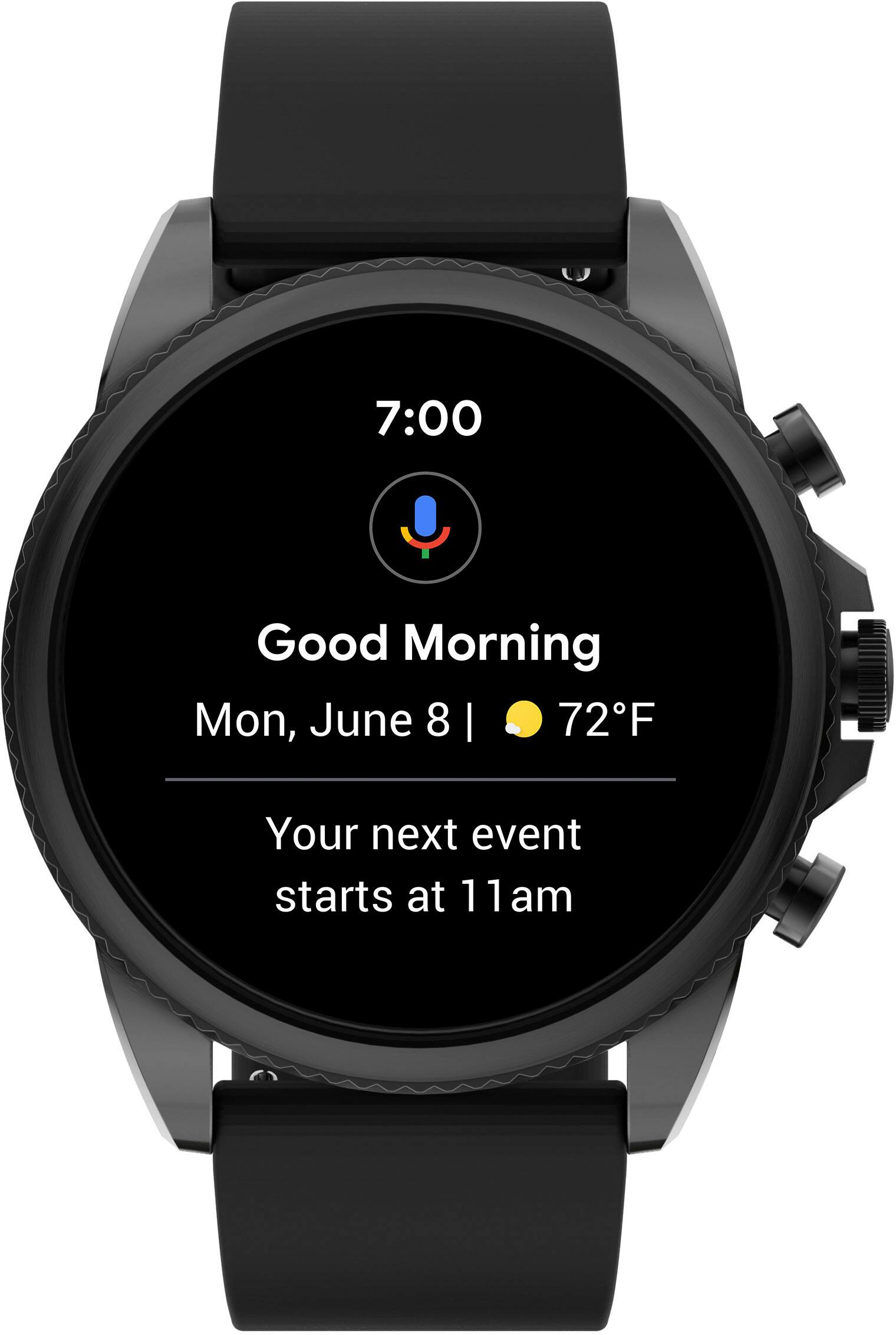 Alt View 4. Fossil - Gen 6 Smartwatch 44mm Silicone - Black.