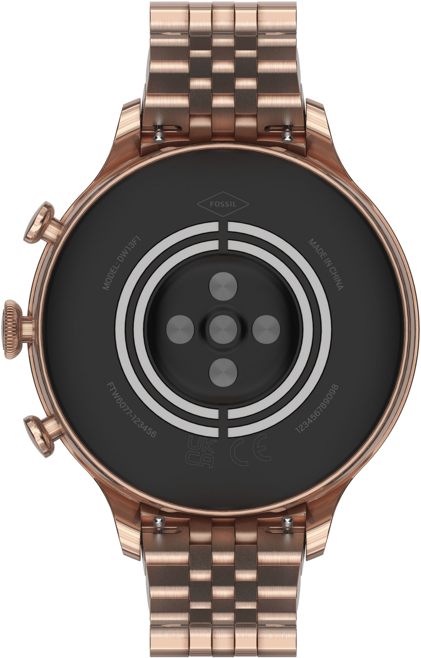 Back View: Fossil - Hybrid HR Smartwatch 42mm - Black