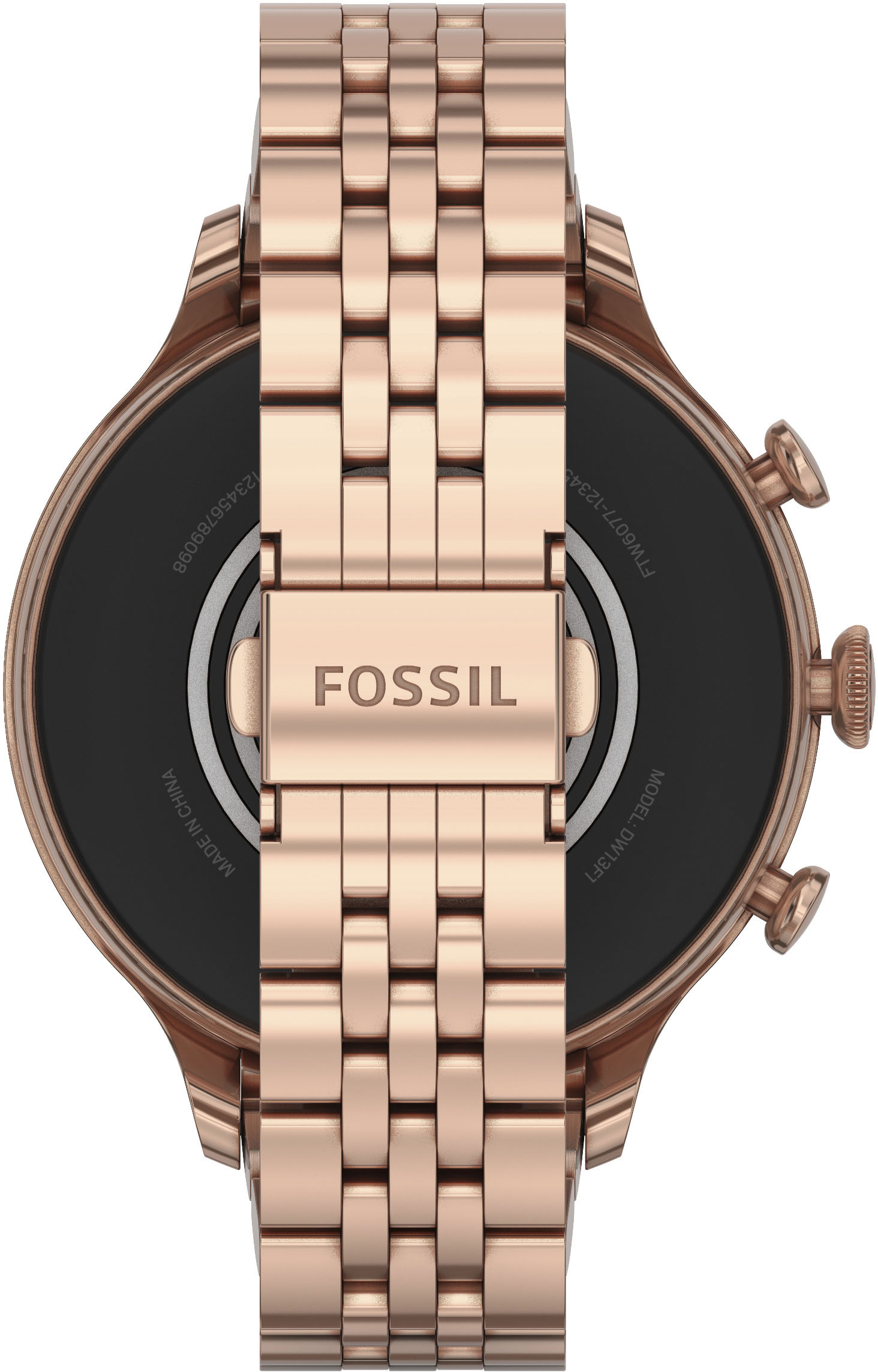 Angle View: Fossil - Gen 5 Smartwatch 44mm Stainless Steel - Smoke with Smoke Stainless Steel Band