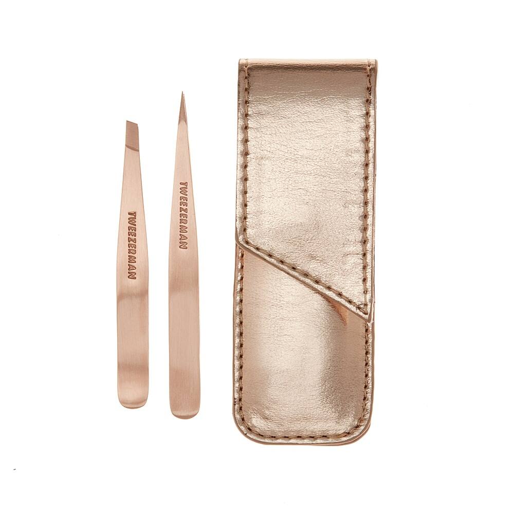 Angle. Tweezerman - Petite Tweeze Set with Case - Rose Gold.