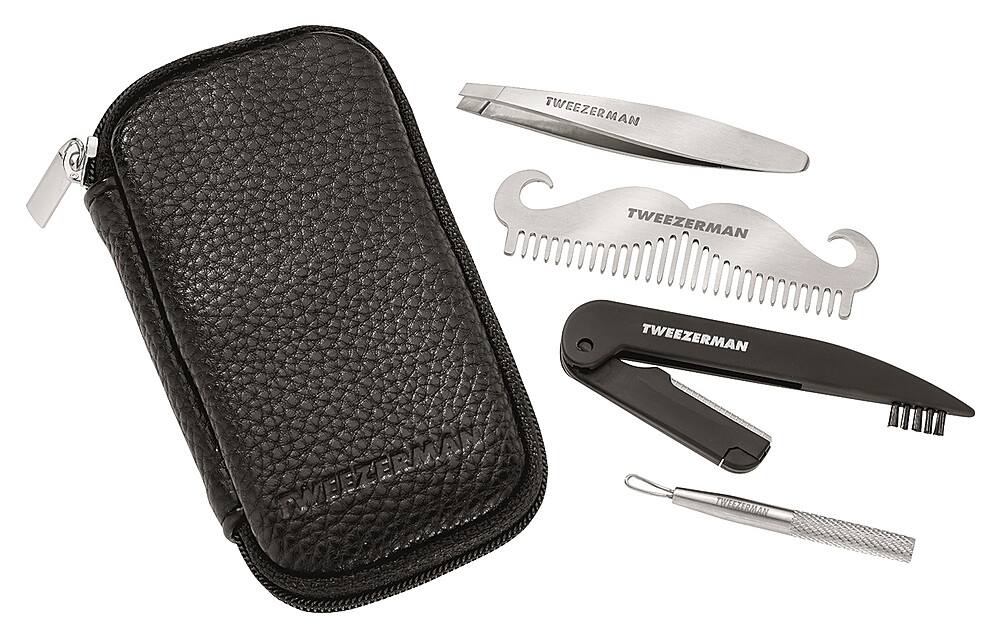 Angle. Tweezerman - Travel Essentials Grooming Tool Kit - Stainless/Black.