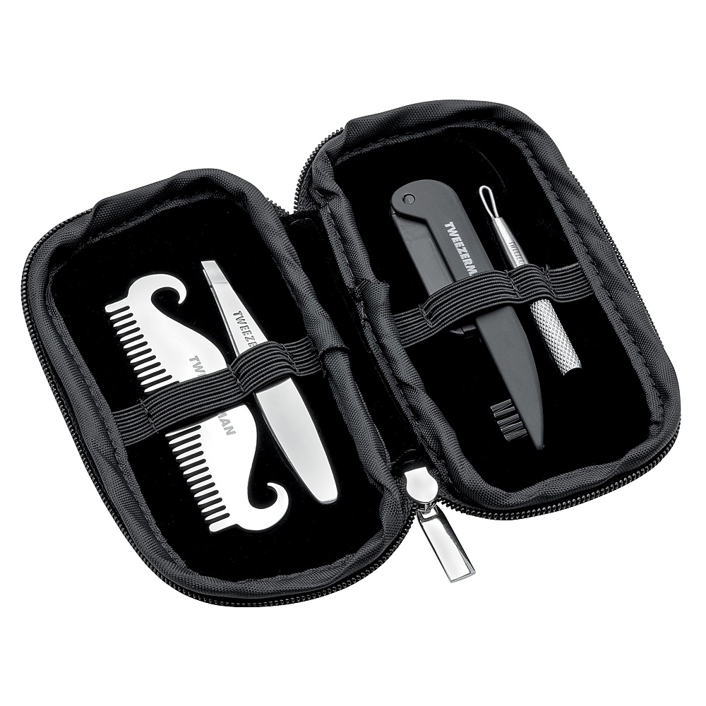 Angle View: Tweezerman G.E.A.R. Travel Essential Grooming Tools Kit, Black, 1 Count