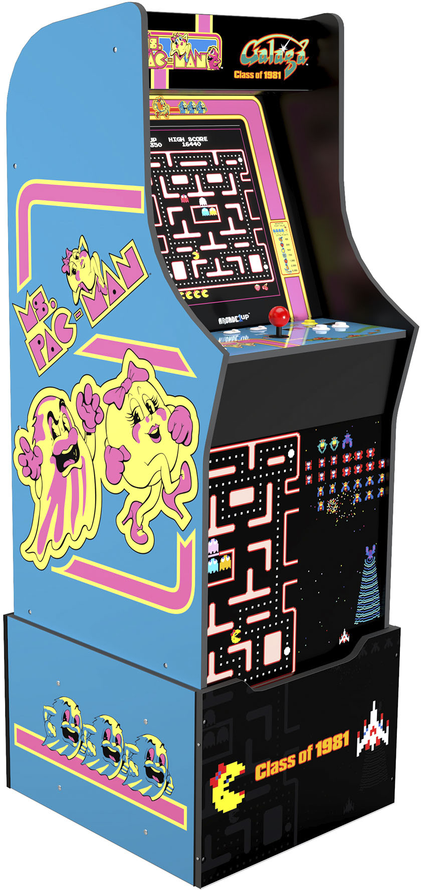 Ms Pacman Arcade Machine with Riser Retro Arcade Cabinet Arcade 1UP New 4 Games 