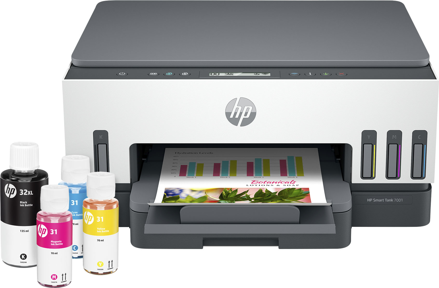 Behandling Civic Appel til at være attraktiv HP Smart Tank 7001 Wireless All-In-One Supertank Inkjet Printer with up to  2 Years of Ink Included White & Slate Smart Tank 7001 - Best Buy
