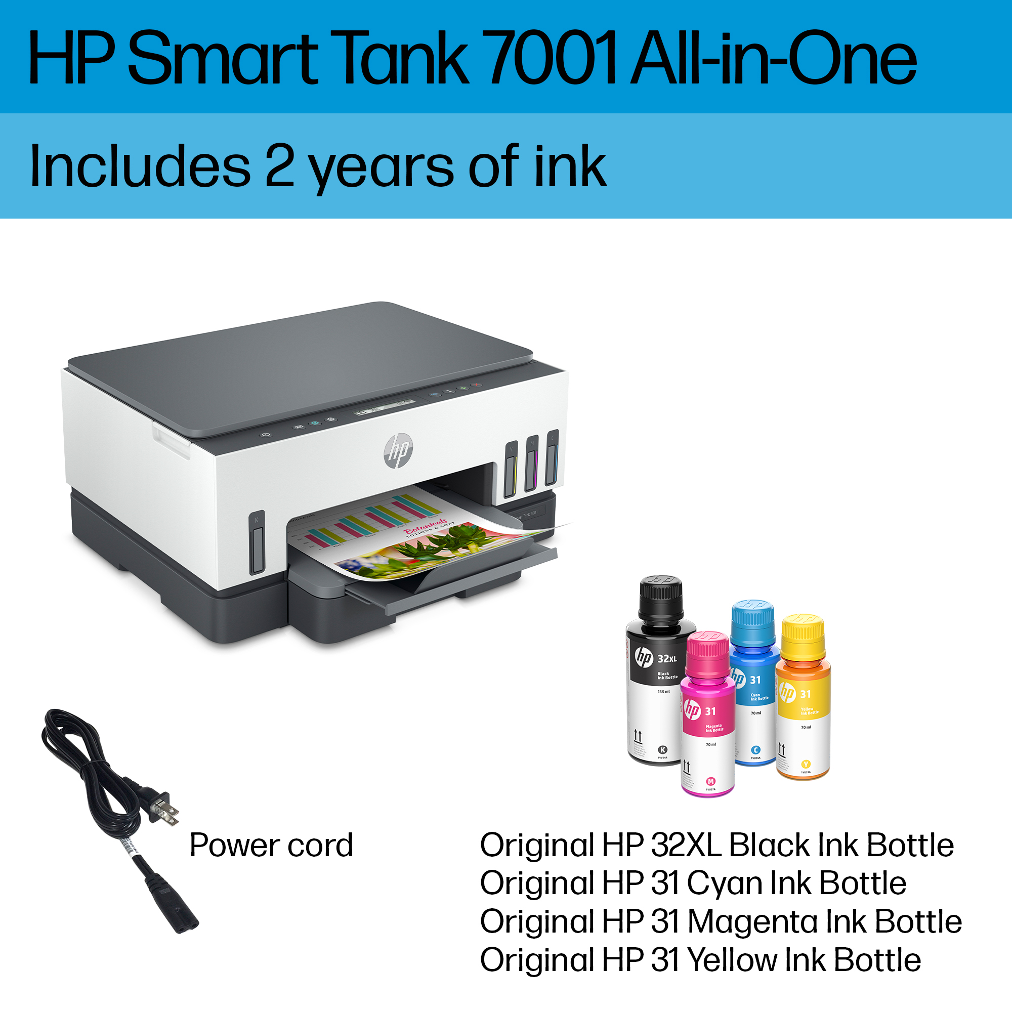 HP Smart Tank 7001 Wireless All-In-One Supertank Inkjet Printer with up 2 Years of Ink Included White & Slate Smart Tank 7001 - Best Buy