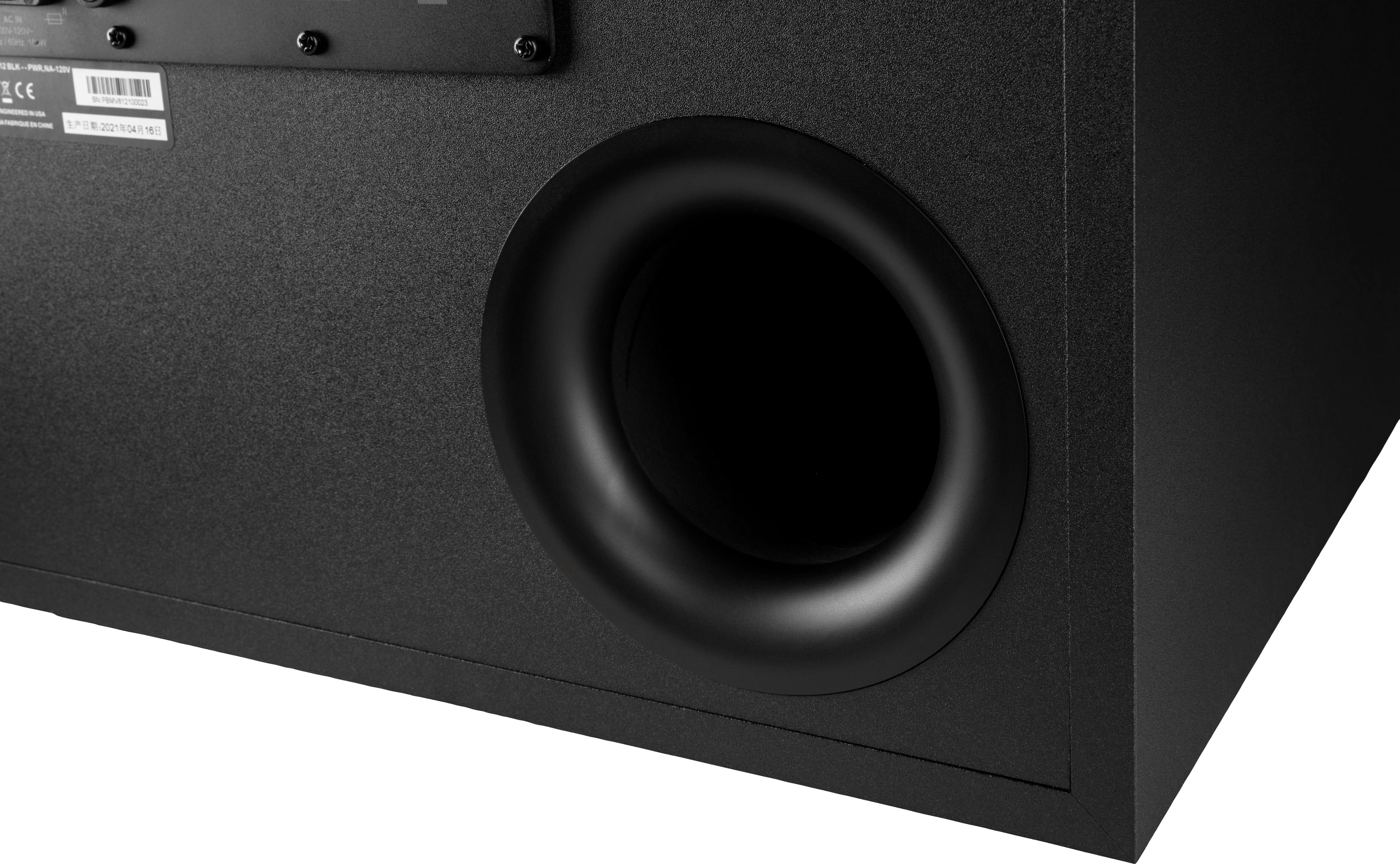 Left. Polk Audio - Monitor XT12 12" 100W Class A/B Amplifier Subwoofer - Midnight Black.