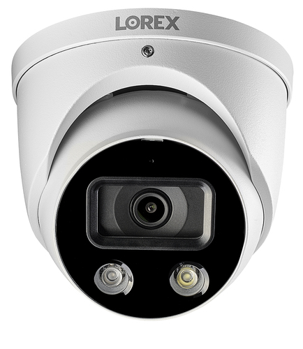Lorex - 4K Ultra HD Add-On Smart Deterrence IP Dome Security Camera - white