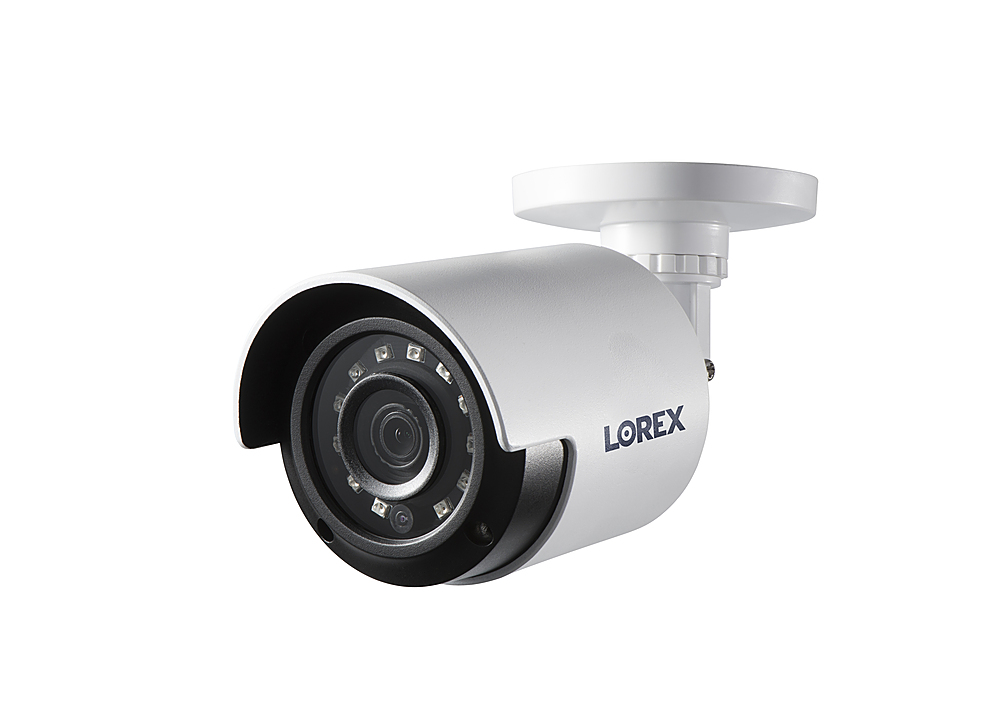 Left View: Lorex - 1080p HD Weatherproof Add-On Bullet Security Camera - white