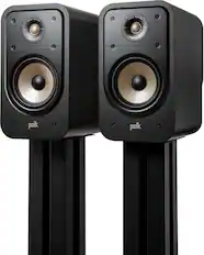 Front. Polk Audio - Signature Elite ES20 Hi-Res Bookshelf Speake - Stunning Black.