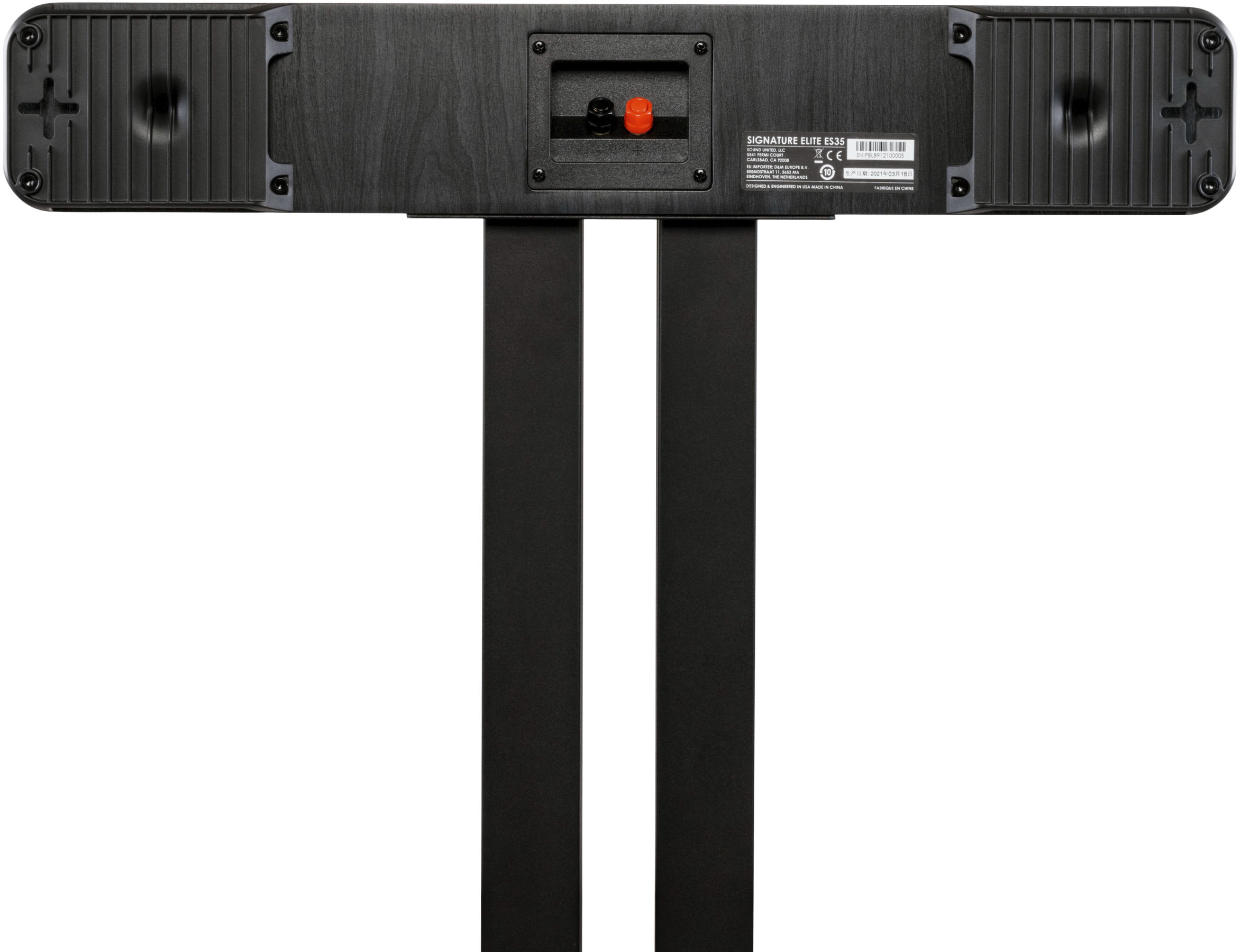 Back View: Polk Audio - Signature Elite ES35 Center Channel Speaker - Stunning Black