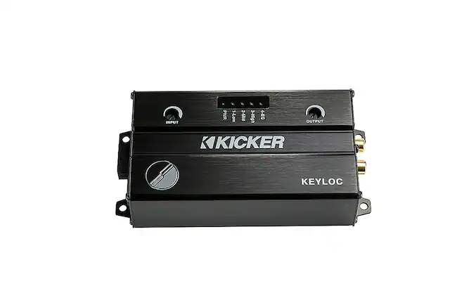 Front. KICKER - DSP-Powered 2-Channel Line Output Converter - Black.
