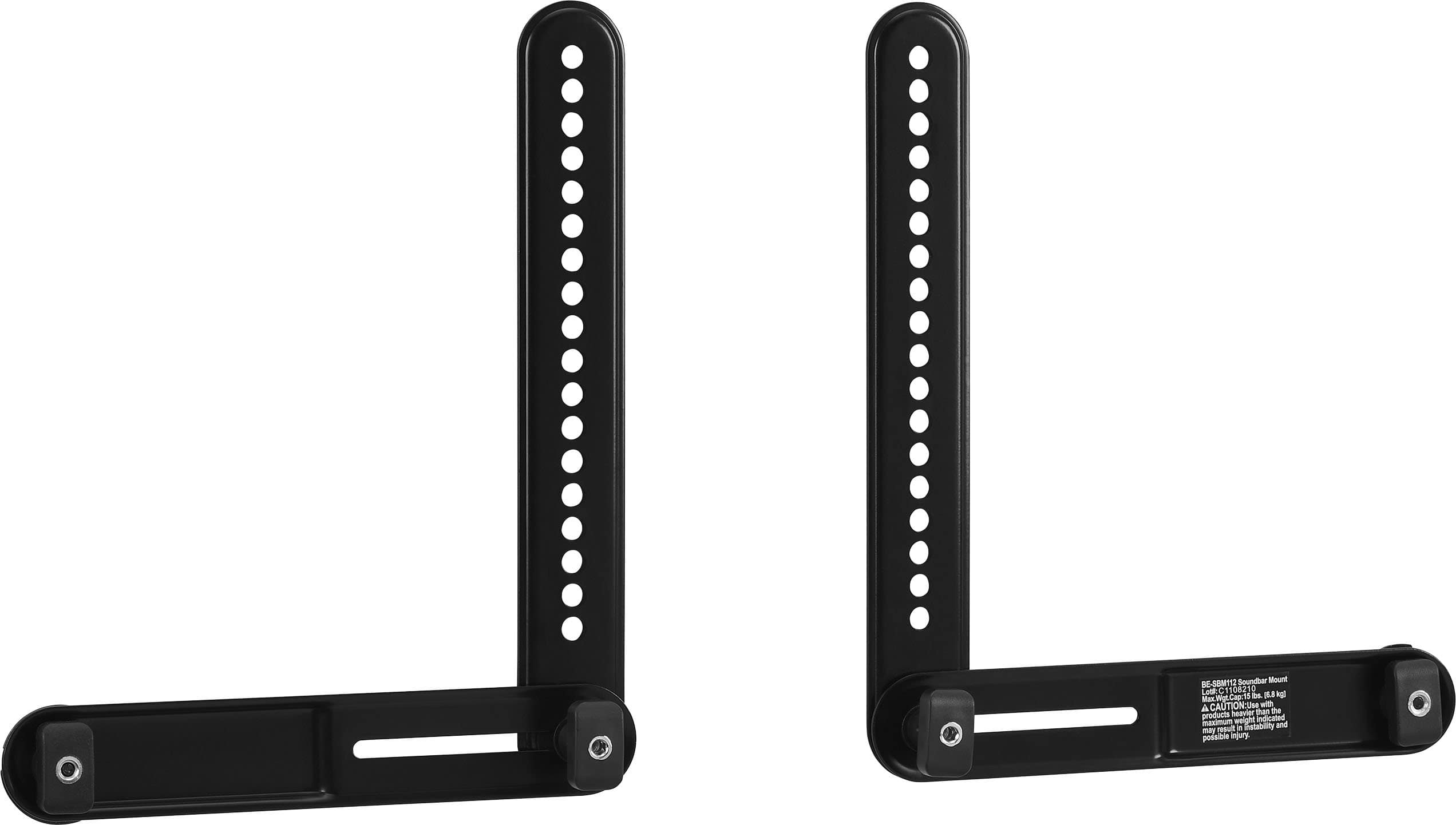 Angle. Best Buy essentials™ - Rear Soundbar Wall Mount for Most 15 lb. Soundbars - Black.