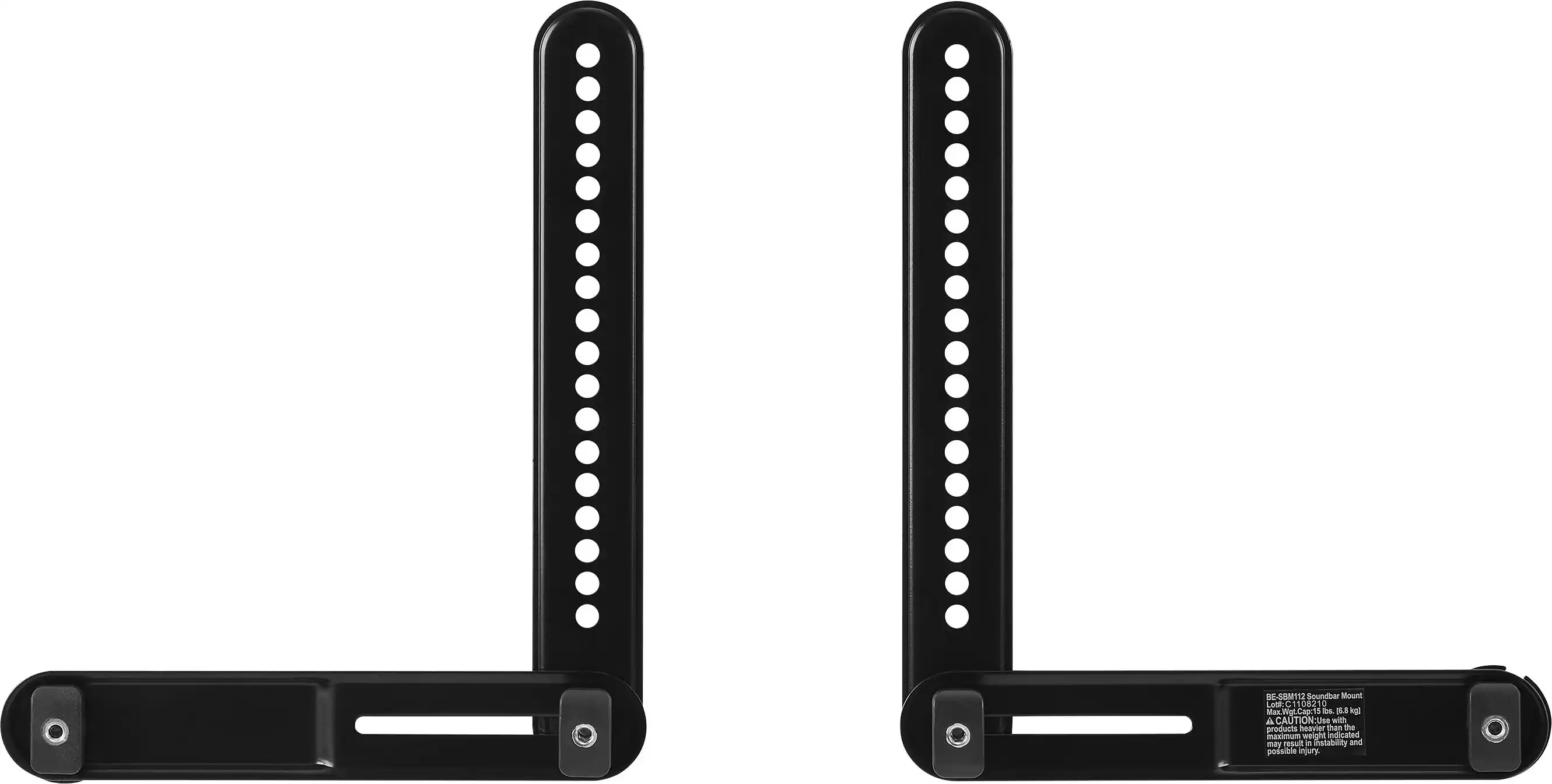 Front. Best Buy essentials™ - Rear Soundbar Wall Mount for Most 15 lb. Soundbars - Black.