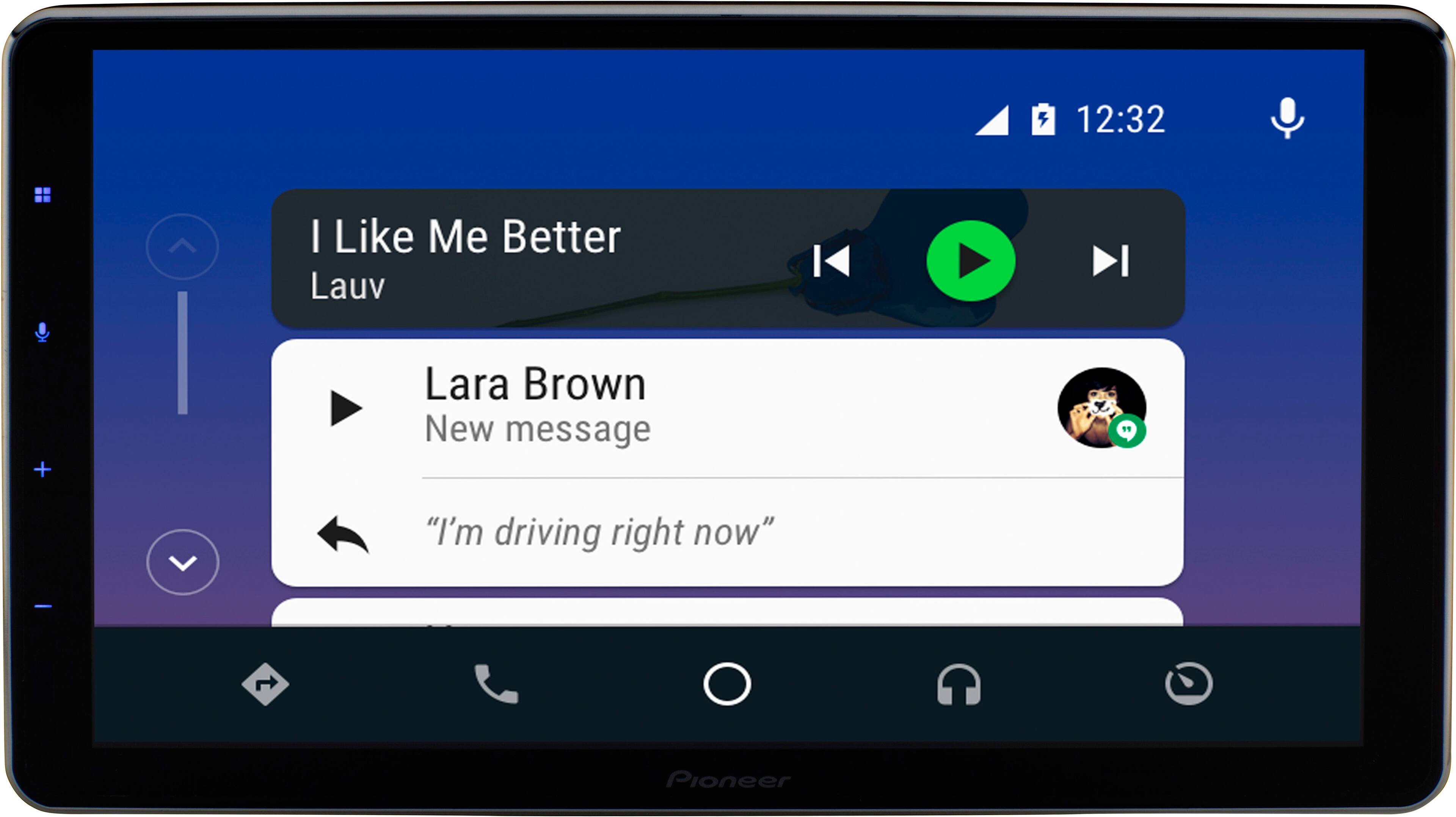 12:32 I Like Me Better Lauv + Lara Brown New message "I'm driving right now" - Pioneer