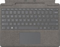 Microsoft - Surface Pro Signature Keyboard for Pro X, Pro 8 and Pro 9 - Platinum Alcantara Material - Front_Zoom