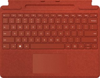 Microsoft - Surface Pro Signature Keyboard for Pro X, Pro 8 and Pro 9 - Poppy Red Alcantara Material - Front_Zoom