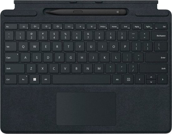 Front Zoom. Microsoft - Surface Slim Pen 2 and Pro Signature Keyboard for Pro X, 8, 9 - Black.