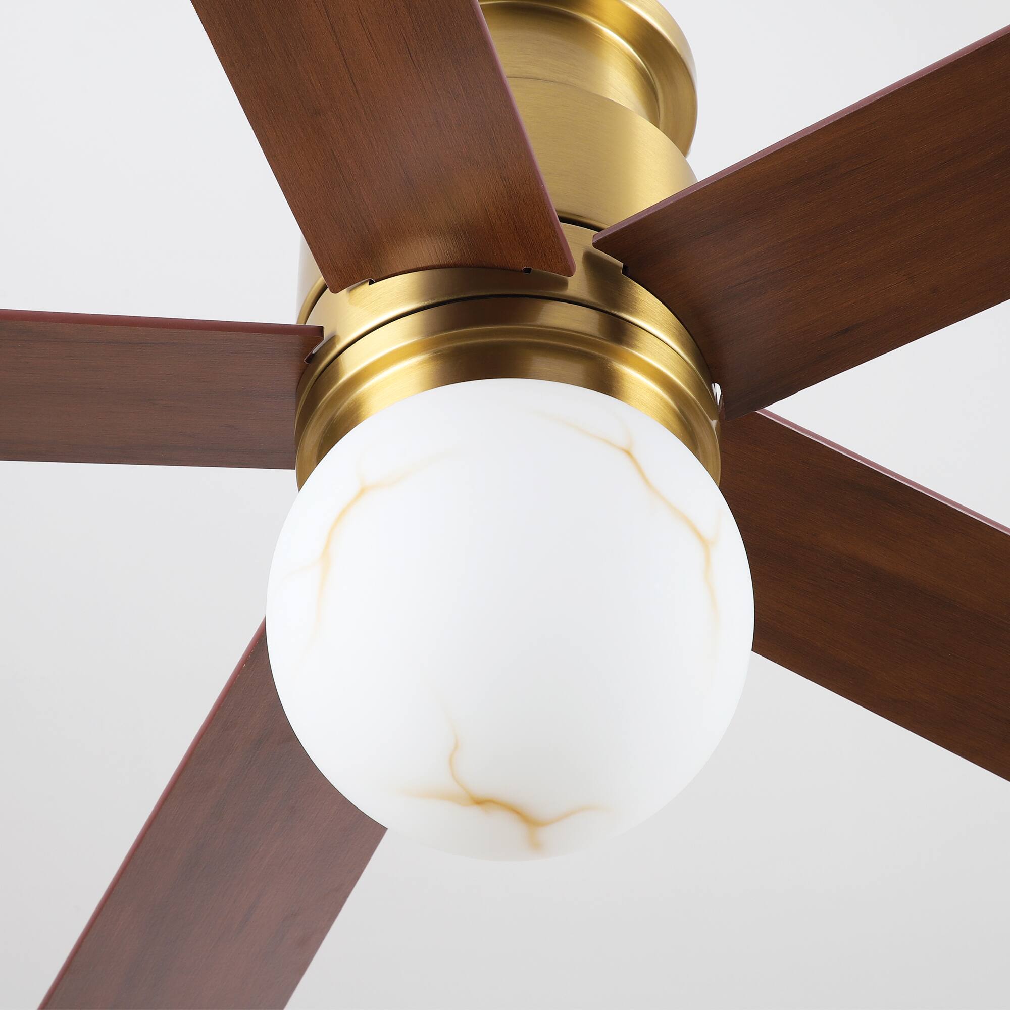 Alt View 5. Parrot Uncle - 52"  Low Profile Ceiling Fan with 3CCT Dimmable LED Light and Remote - Gold.