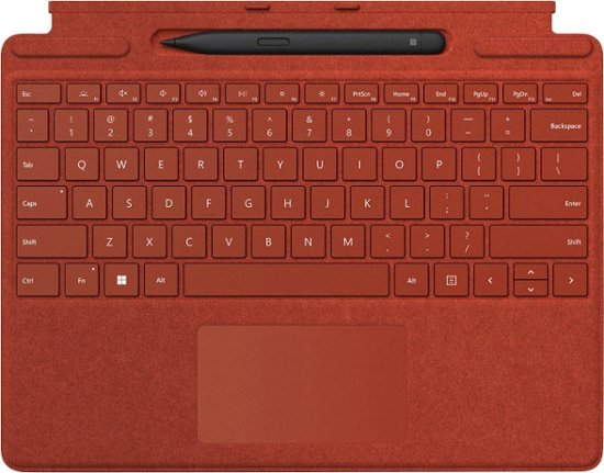 Front Zoom. Microsoft - Surface Pro Signature Keyboard with Surface Slim Pen 2 - Poppy Red.