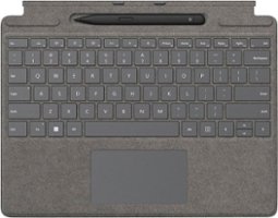Microsoft - Surface Slim Pen 2 and Pro Signature Keyboard for Pro X, 8, 9 - Platinum Alcantara Material - Front_Zoom