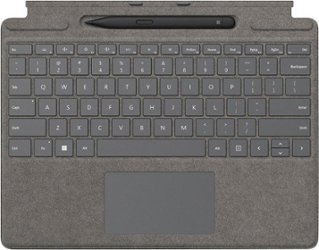 Microsoft - Surface Pro Signature Keyboard for Pro X, Pro 8 and Pro 9 with Surface Slim Pen 2 - Platinum Alcantara Material - Front_Zoom