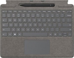 Microsoft - Surface Slim Pen 2 and Pro Signature Keyboard for Pro X, 8, 9 - Platinum Alcantara Material