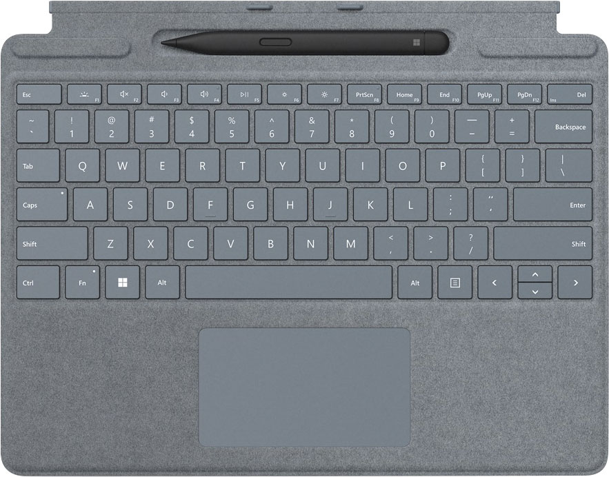 De kamer schoonmaken Onverenigbaar hoorbaar Microsoft Surface Pro Signature Keyboard for Pro X, Pro 8 and Pro 9 with  Surface Slim Pen 2 Ice Blue Alcantara Material 8X6-00041 - Best Buy