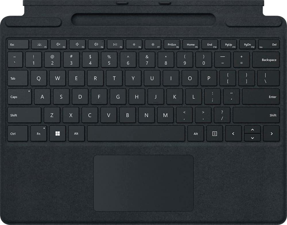 Front. Microsoft - Surface Pro Signature Keyboard for Pro X, Pro 8 and Pro 9 - Black Alcantara Material.