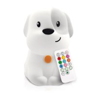 LumiPets - Kids' Night Light Puppy Lamp with Remote - White - Front_Zoom