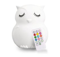 LumiPets - Kids' Night Light Owl Lamp with Remote - White - Front_Zoom