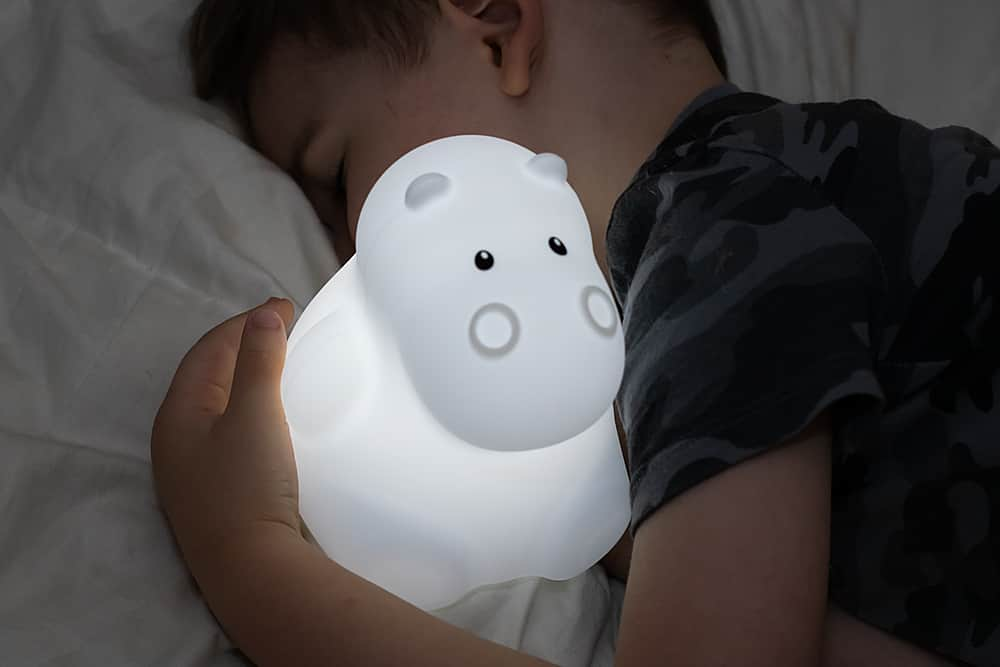 Angle View: LumiPets - LED Kids' Night Light Hippo Lamp with Remote - White