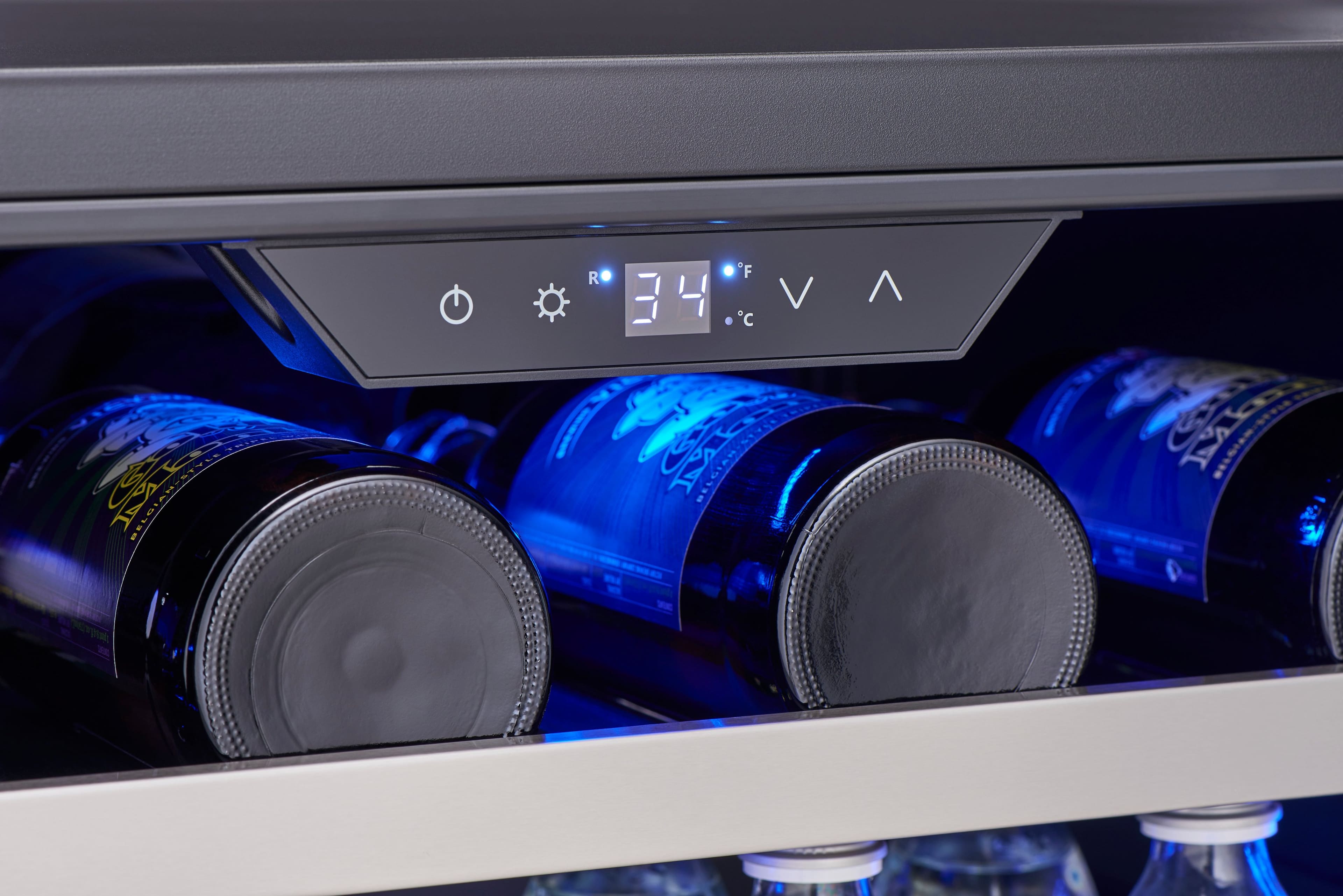 Alt View 17. Zephyr - Presrv 24 in. 7-Bottle and 112 Can ADA Single Zone Beverage Cooler - Silver.