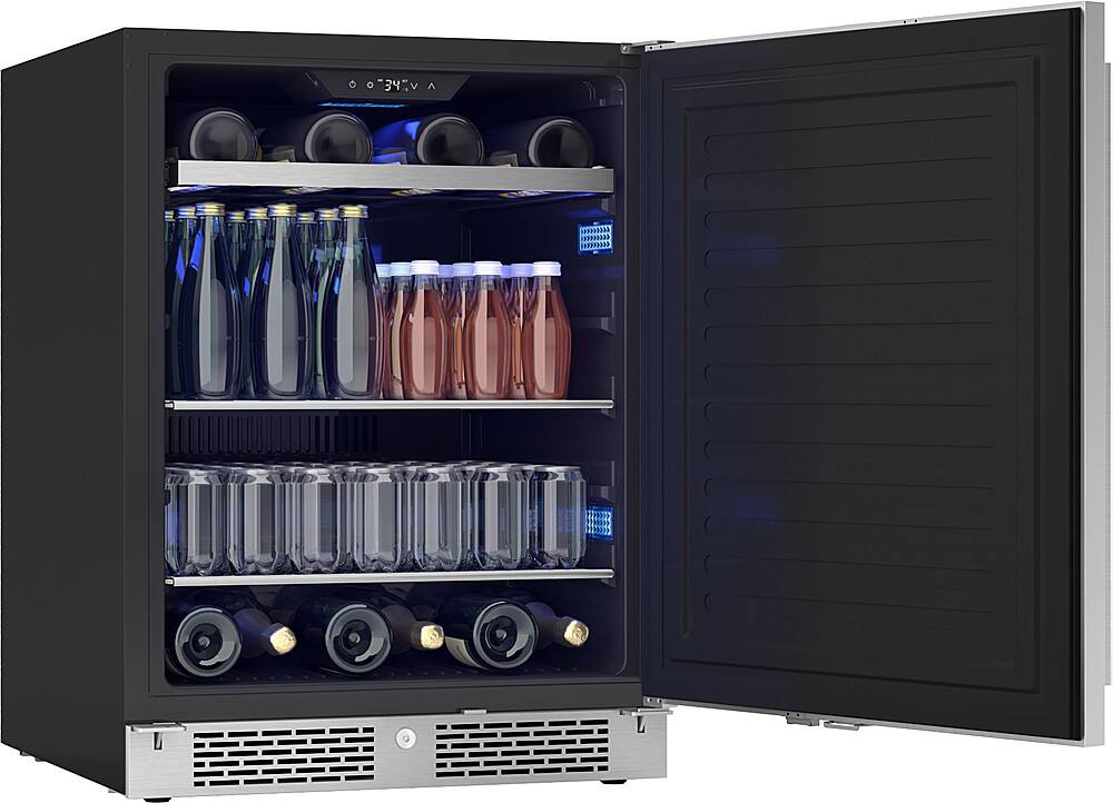 Alt View 15. Zephyr - Presrv 24 in. 7-Bottle and 112 Can ADA Single Zone Reversible Door Beverage Cooler - Stainless Steel.