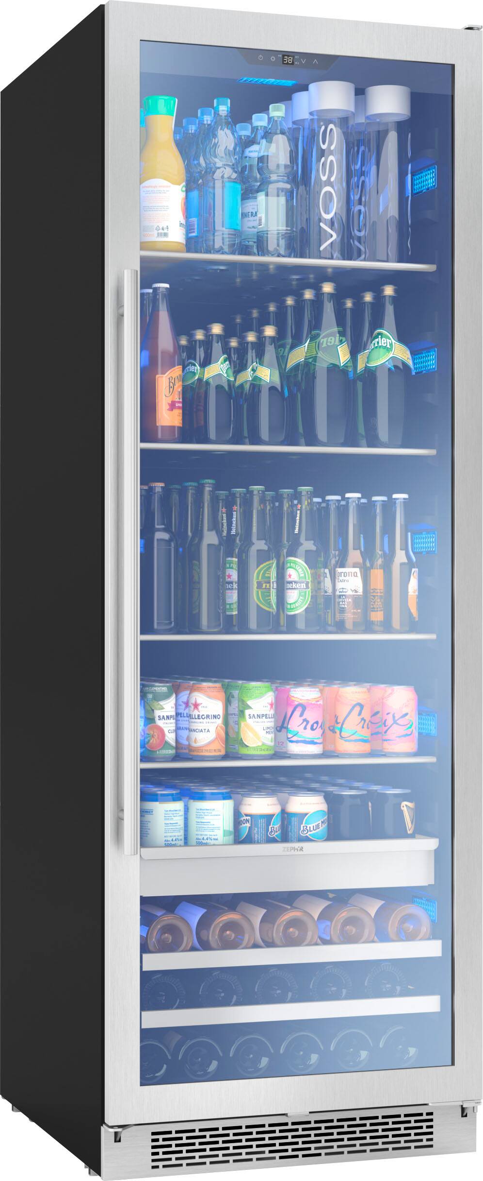 Angle View: JennAir - 13-Bottle Built-In Dual Zone Beverage Cooler - Black Glass