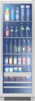 Zephyr - Presrv 24 in. 19-Bottle and 266-Can Single Zone Full Size Beverage Cooler - Stainless Steel/Glass - Front_Zoom