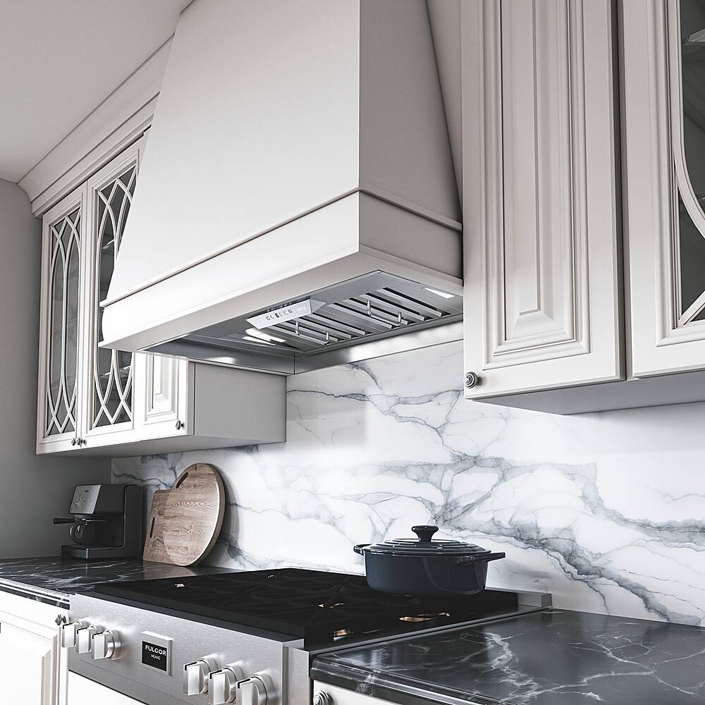 Alt View 12. Zephyr - Tornado II 30 in. 1000 CFM Insert Range Hood with LED Lights - Stainless Steel.