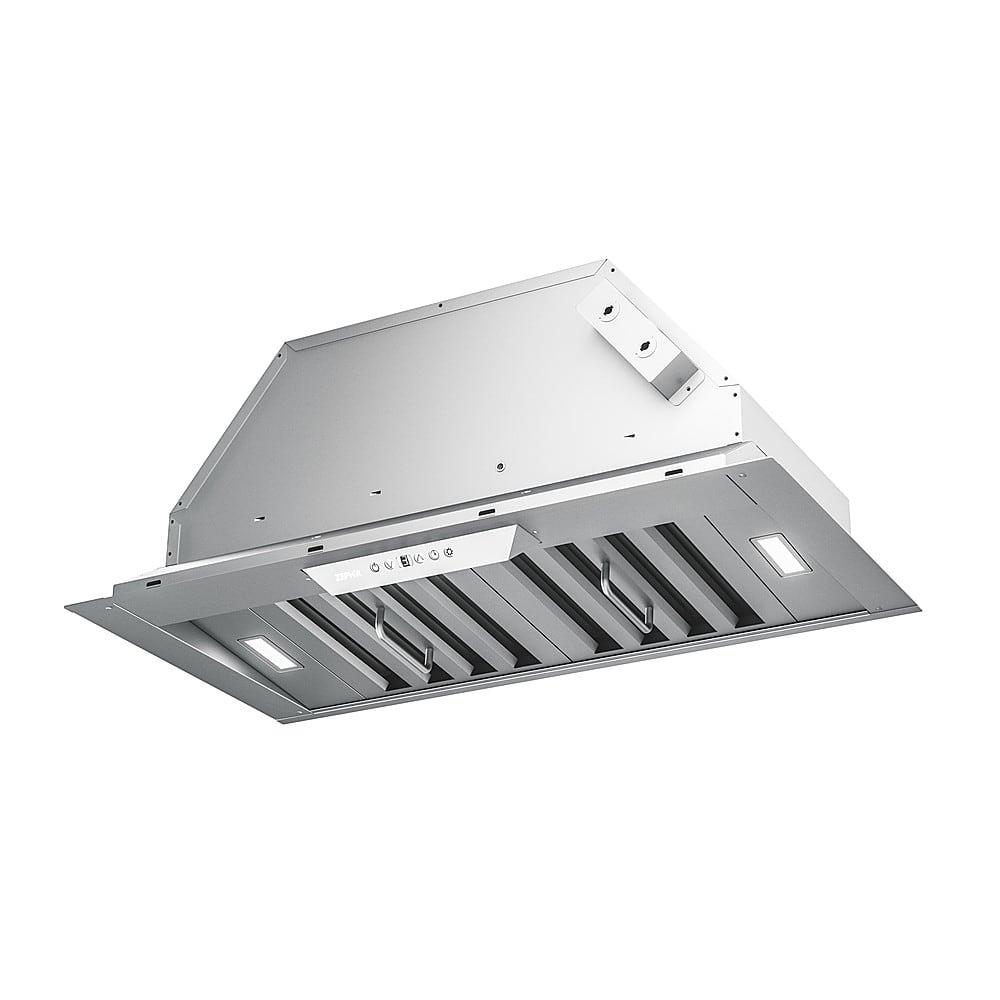 Angle View: Zephyr - Tornado II 30 in. 1000 CFM Insert Range Hood with LED Lights in Stainless Steel - Stainless steel