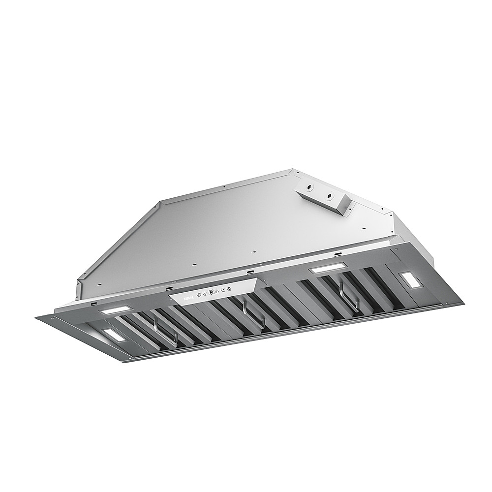 Angle View: Zephyr - Ombra 36 in. 600 CFM Wall Mount Range Hood in Stainless Steel - Stainless Steel