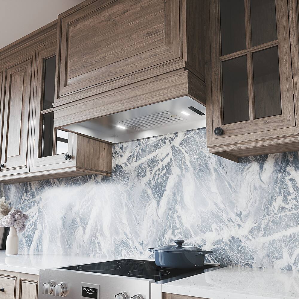 Alt View 12. Zephyr - Vortex 36 in. 390 CFM Insert Range Hood with LED Lights - Stainless Steel.