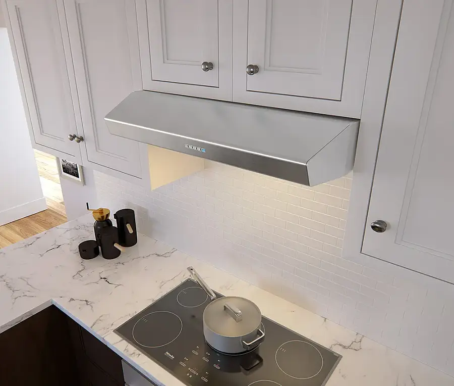 Alt View 14. Zephyr - Breeze II 30 in. 400 CFM Under Cabinet Range Hood with LED Lights - Stainless Steel.