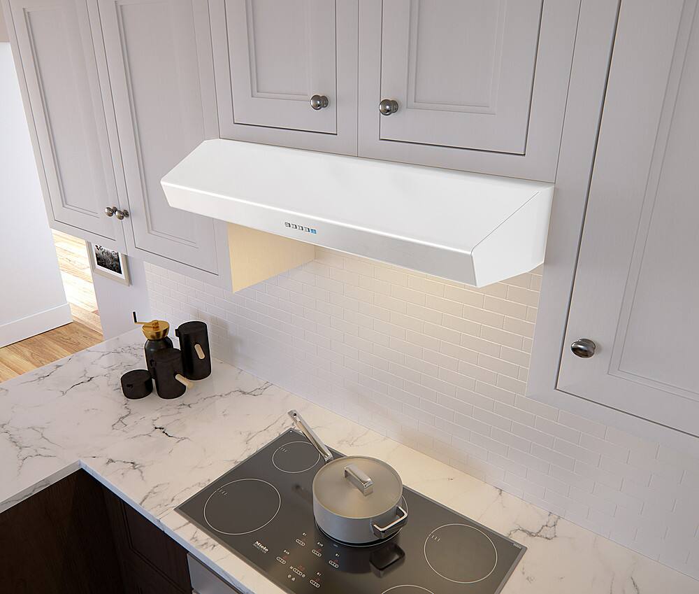 Alt View 14. Zephyr - Breeze II 30 in. 400 CFM Under Cabinet Range Hood with LED Lights - White.